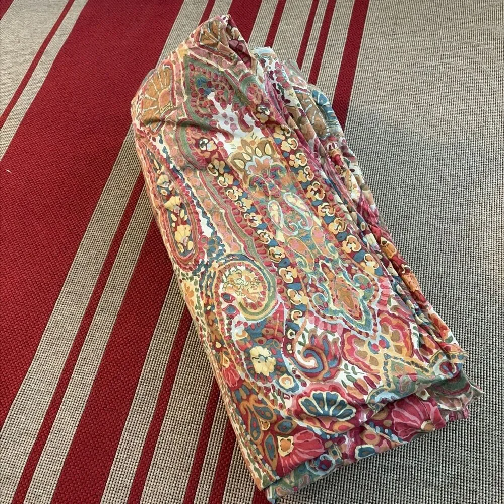 Pottery Barn Rosalie Paisley Full/Queen Duvet Cover 2013 Israel Red Orange